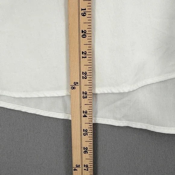 ENZA COSTA Poplin mariner Shirt Medium White V Neck Long Sleeve Quite Luxury NEW - Picture 11 of 16